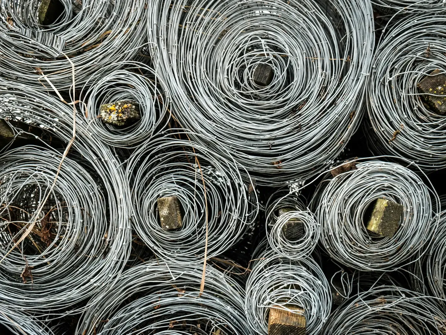 Rolls of galvanized steel wire